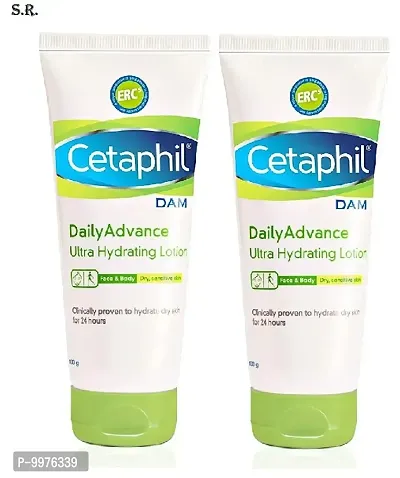 Cetaphil Daily Advance CETAPHIL Ultra Hydrating Lotion for Dry/Sensitive Skin, for Face  Body, 100g PACK OF 2