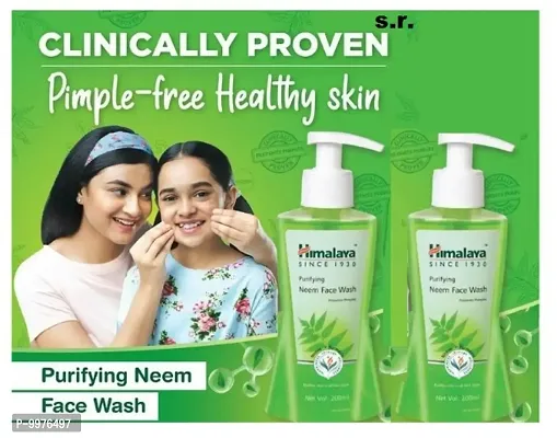 HIMALAYA PURIFYING NEEM FACEWASH 200ML PACK OF 2 FOR PIMPLE FREE HEALTHY SKIN-thumb0