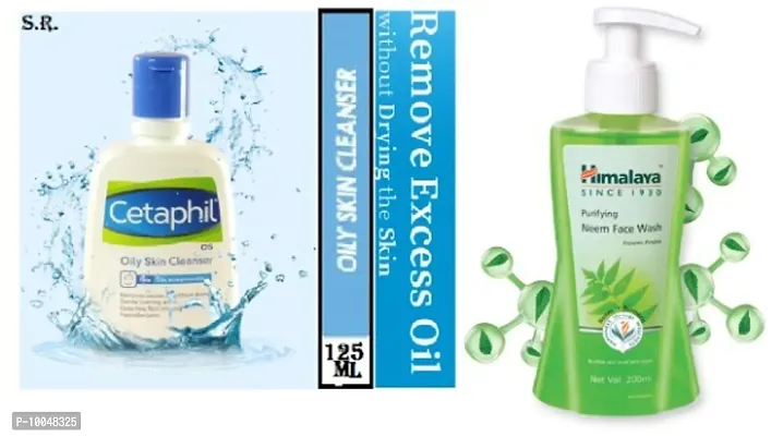 Cetaphil Oily Skin Cleanser , Daily Face Wash 125ml pack of 1 with himalaya purifying facewash 200ml pack of 1