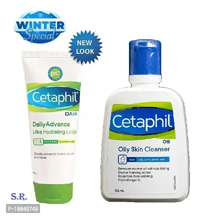 Cetaphil Daily Advance Ultra Hydrating Lotion 100g pack of 1 with cetaphil oily skin cleanser 125ml pack of 1