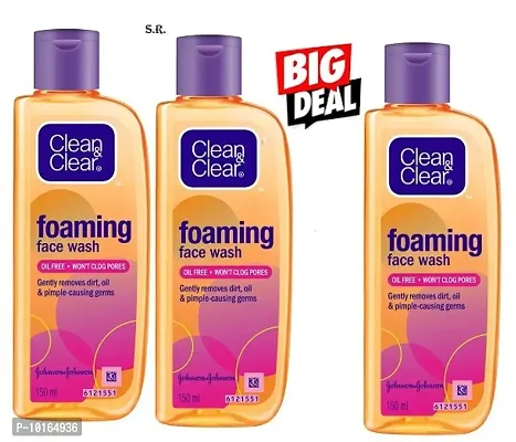 get pimple free skin with clean and clear foaming facewash 150ml pack of 3