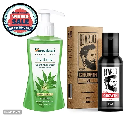 himalaya neem purifying face wash + beardo hair oil