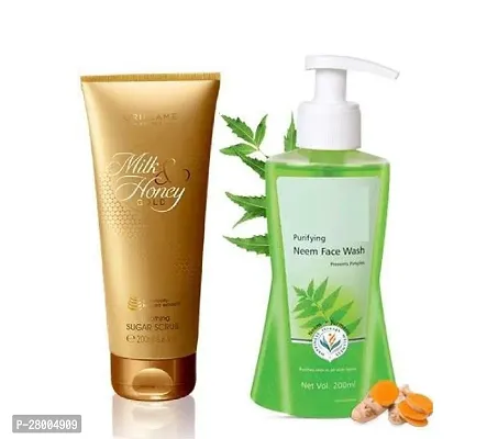 Neem Purifying Facewash 200Ml + Milkhoney Soothing Skin Body Scrub 200Ml