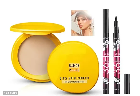 get sun tan protection yellow compact + 36h eyeliner waterproof-thumb0