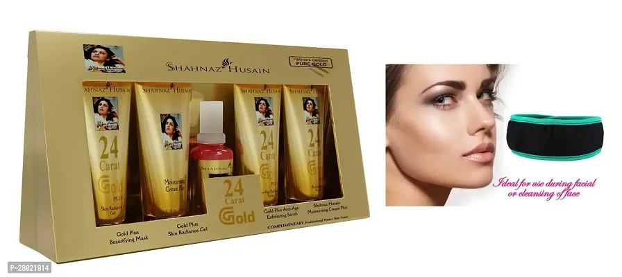 Shahnaz Tube Gold Facial Kit + Facial Band.-thumb0