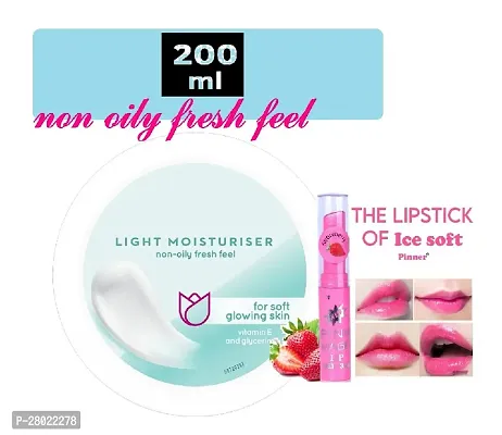light moisturiser 200ml smooth,soft skin + magic lip balm pink