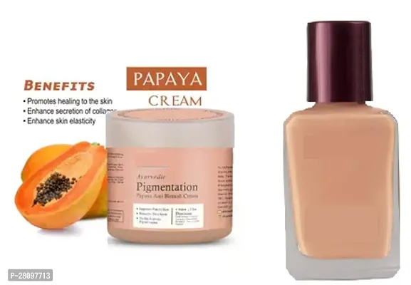 Perfecting Liquid Foundation, Dewy Finish, Lightweight, Waterproof,+ papaya pigmentation cream 100ml.