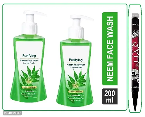 Herbals Neem Purifying Facewash 200ml Pack Of 2 With 36H Eyeliner