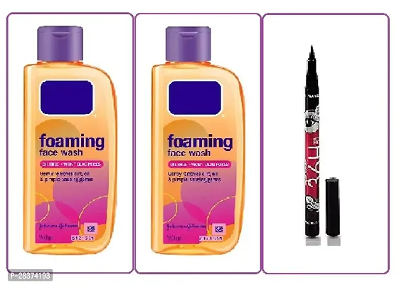 Black Eyeliner And New Oil Control Foaming Facewash 150ML Pack Of 2-thumb0