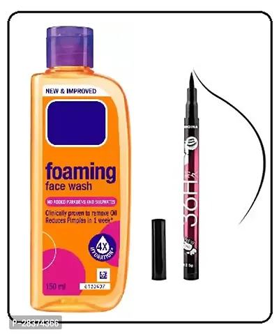 Foaming Facewash With Eyeliner Combo Pack Of 2-thumb0