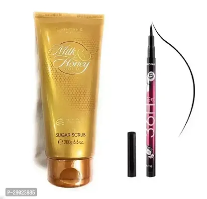 Gold Smoothing Sugar Scrub Pack of 1 and  Eyeliner Combo