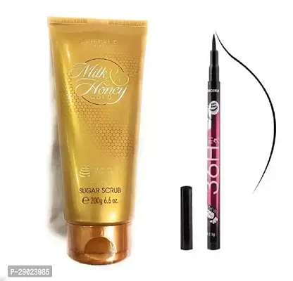 Gold Smoothing Sugar Scrub Pack of 1 and  Eyeliner Combo-thumb0