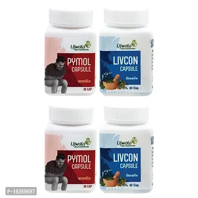 Pymol+Livcon Capsule, Relieve in bleeding, Hemorrhoids, Piles, Fissure, Fistula  (Pack of 2)