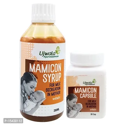 Mamicon Capsule and Syrup Combi Pack I For Milk Secretion In Mother I Reduce Breast engorgement I Prevent Mothers From Candida Fungus I Open Blocked Milk Ductshellip;