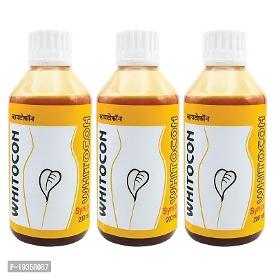 Whitocon Syrup, Leucorrhoea medicine,Harmonal Balance,For PCOS,Irregular periods (Pack of 3)