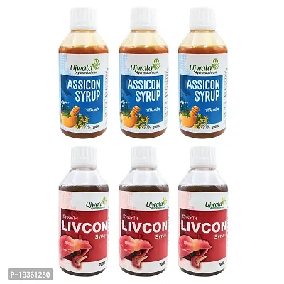 Livcon Syrup and Assicon Syrup Kit for One Month I Health  Weight Gain Syrup