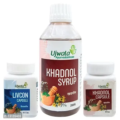 Khadnol+Livcon Cappsule and Khadnol Syrup Combi Pack  (Set of 3)