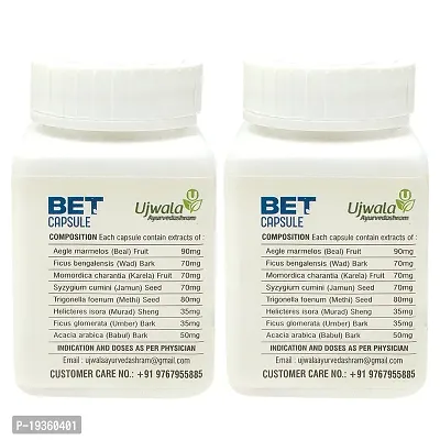 Bet Capsule Pack of 2 I Herbal medicine for Diabetes, Lowers Bad Cholesterol, Natural Care-thumb3