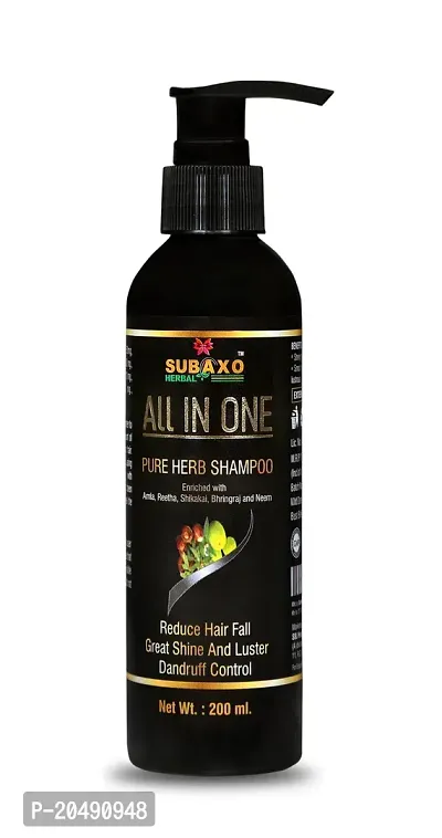 Subaxo Herbal All In One Pure Herb Shampoo , Reduce Hair Fall , Control Dandruff , Increases Hair Growth , Enriched With Amla ,Reetha ,Shikakai ,Bhringraj  Neem (200 ml)-thumb0