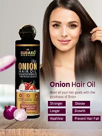 Subaxo Herbal Red Onion Hair Oil , Reduces Hair Fall , Promotes Hair Growth , Makes Shiny  Smooth Hair , No Paraffin , No Silicon , No Harmful Chemicals (200 ml)-thumb2