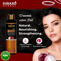 Subaxo Herbal Red Onion Shampoo , Increases Hair Growth , Anti Hair Fall , For Silkier  Stronger Hair ,No Silicon ,No Paraffin ,No Harmful Chemicals  (3 Pc Each 200 ml)-thumb2