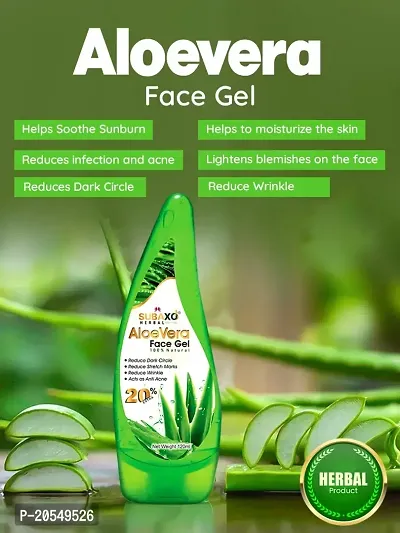 Subaxo Herbal Aloe Vera Face Gel ,Reduces Dark Circles ,Act As Anti Acne ,Anti Pimple ,Reduce Stretch Marks (2 Pc Each 120 ml)-thumb2