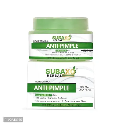 Subaxo Herbal Anti Pimple Gel, Reduces Pimples  Acne, Soften Skin, Reduces Excess Oil (50 ml)-thumb0