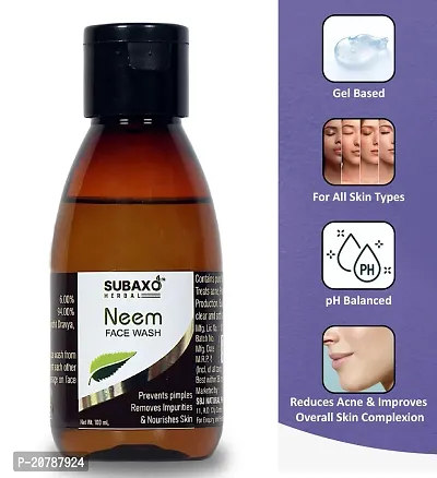 Subaxo Herbal Neem Face Wash ,Deep Clean ,Anti Acne ,Anti Bacterial ,Anti Pimple (100 ml)-thumb0