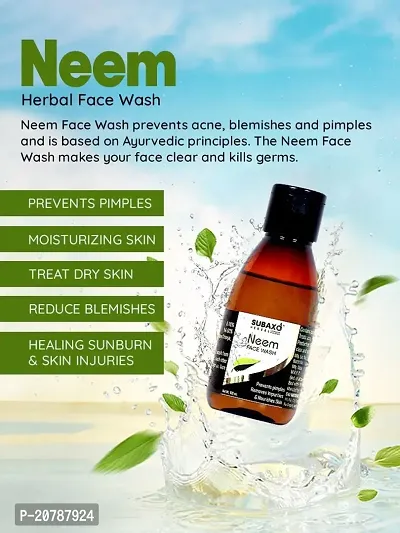 Subaxo Herbal Neem Face Wash ,Deep Clean ,Anti Acne ,Anti Bacterial ,Anti Pimple (100 ml)-thumb2