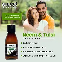 Subaxo Herbal Neem  Tulsi Face Wash  ,Oil Control ,Anti Acne ,Anti Bacterial ,For All Skin Types (100 ml)-thumb1