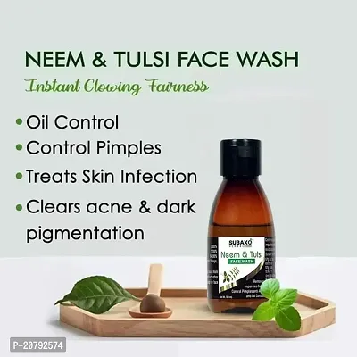Subaxo Herbal Neem  Tulsi Face Wash  ,Oil Control ,Anti Acne ,Anti Bacterial ,For All Skin Types (100 ml)-thumb3