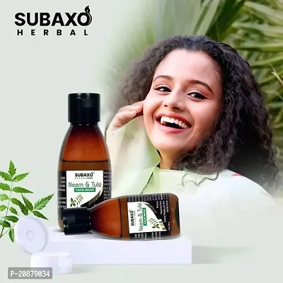 Subaxo Herbal Neem  Tulsi Face Wash ,Reduce Blackheads ,Anti Pimple ,Anti Acne ,Oil Control (100 ml)-thumb3