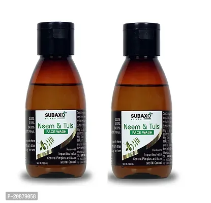 Subaxo Herbal Neem  Tulsi Face Wash ,Reduce Blackheads ,Anti Pimple ,Anti Acne ,Oil Control (Pack Of 2, Each 100 ml)