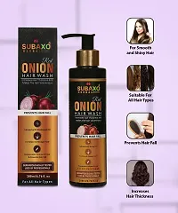 Subaxo Herbal Red Onion Shampoo , Increases Hair Growth , Anti Hair Fall , For Silkier  Stronger Hair ,No Silicon ,No Paraffin ,No Harmful Chemicals  (3 Pc Each 200 ml)-thumb3