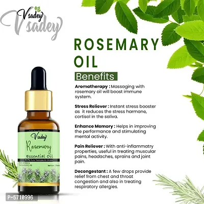 Rosemary Essential Oil For Skin, Muscle & Joints, Hair Conditioner Pure Therapeutic Grade - 15 Ml (Pack Of 2)-thumb4