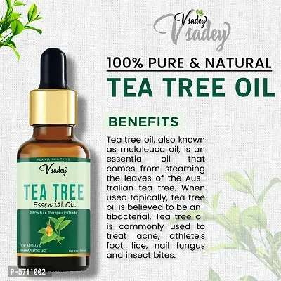 Tea Tree Essential Oil For Skin, Hair, Face, Acne Care, Pure, Natural And Undiluted Therapeutic Grade Essential Oil - 15 Ml (Pack Of 2)-thumb3