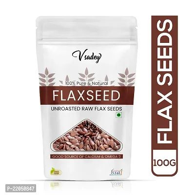 Vsadey Flax Seeds- Fibre Rich Alsi Seeds, Raw Flax Seeds for Weight Loss 100Gm ( Pack of 1)