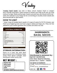 Vsadey Basil Seeds (Raw Seed ) Tukmariya / Sabja / Bapji Seed for Protein , Iron , Folic acid and Dietary Fibre , Calcium , Anti Oxidents for Weight Loss (50 Gm Pack of 1)nbsp;-thumb1