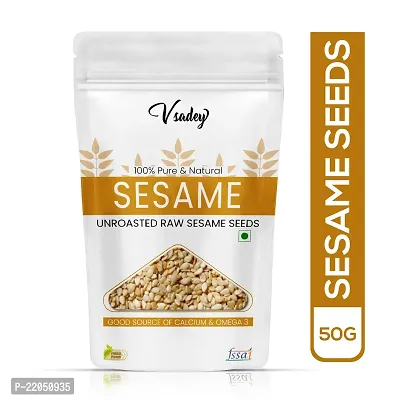 Vsadey Sesame Seed, Organic Sesame Seed/ White Till Rich in Fibernbsp;- 50Gm ( Pack of 1)