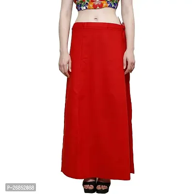 Reliable Red Cotton Solid Stitched Patticoats For Women-thumb0