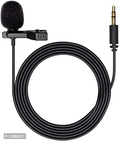 3.5  mm  Collar Mic Voice Recording Filter Microphone for Singing Youtube SmartPhones, Black-thumb0