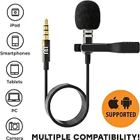 3.5  mm  Collar Mic Voice Recording Filter Microphone for Singing Youtube SmartPhones, Black-thumb1
