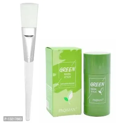 GREEN STICK MASK BLACK HEAD REMOVER AND PURIFYING EXTRACTOR WITH ITS APPLICATOR FACE PACK BRUSH COMBO (PACK OF 2)