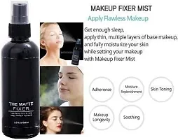 Womens  Girls 1 The Matte Fixer Spray and 1 Foundation Illuminating Waterproof Makeup Base Primer 100 ml (Transparent) with 1 Beauty Blender - (Pack of 3)-thumb1