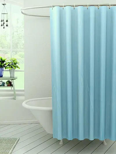 Stylish Pvc Self Lining Curtain Waterproof Curtains Lenght 9 Feetsky Blue