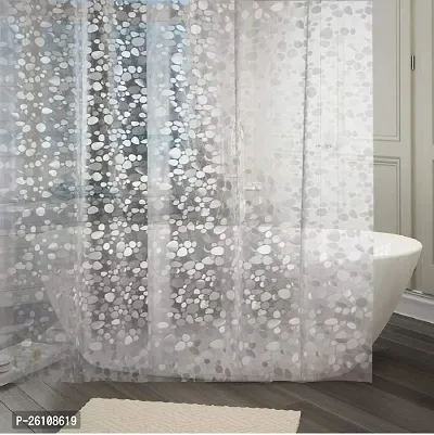 Stylish Pvc Transparent Bathroom Shower Curtains Pack Of 2 54 X 84 Inches Transparent-thumb0