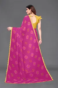 Women Georggate printed saree With Unstitched Blouse Piecee pink-thumb2