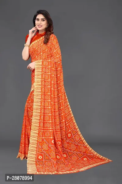 Women Georggate badhani Saree With Unstitched Blouse Piecee orange-thumb4
