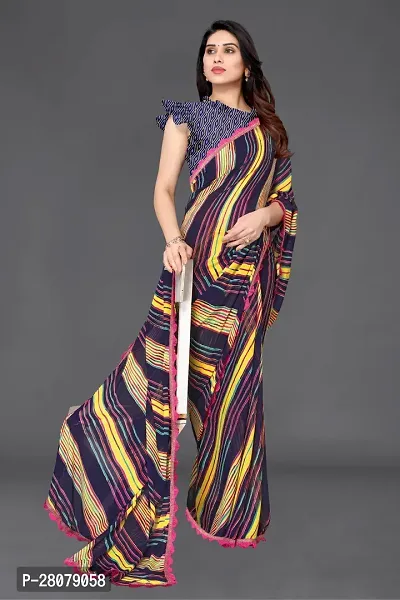 Beautiful Georgette Saree with unstitched Blouse piece for Women-thumb3