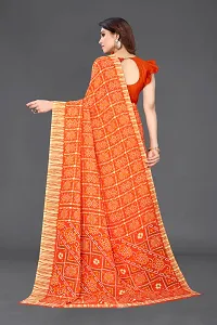 Women Georggate badhani Saree With Unstitched Blouse Piecee orange-thumb1